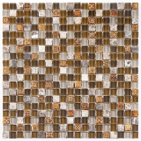 PASTILHA-GLASS-MOSAIC-GS205-GLASS-STONE-MARROM-COM-DESENHO-31X31