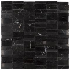 PASTILHA-GLASS-MOSAIC-MR04-MARMORE-NEGRO-MAQUINA-POLIDO-305X305