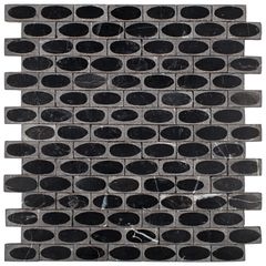 PASTILHA-GLASS-MOSAIC-MR25-MARMORE-NEGRO-MAQUINA-POLIDO-MATTE-32X305