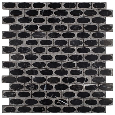 PASTILHA-GLASS-MOSAIC-MR25-MARMORE-NEGRO-MAQUINA-POLIDO-MATTE-32X305