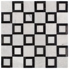 PASTILHA-GLASS-MOSAIC-MR32-MARMORE-BRANCO-ESPECIAL-MONGOLIA-BLACK-305X305