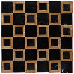 PASTILHA-GLASS-MOSAIC-MR34-MARMORE-NEGRO-MAQUINA-WOOD-YELLOW-305X305