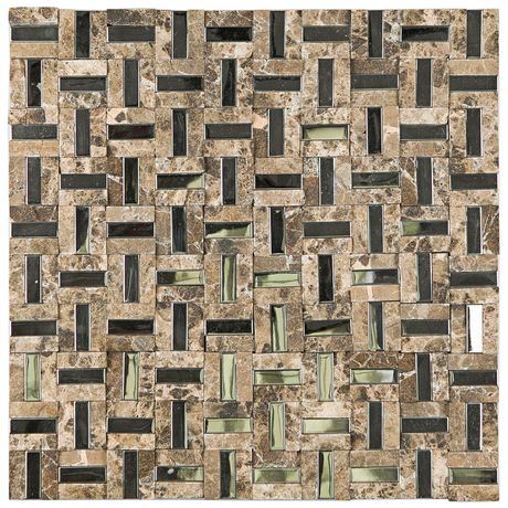 PASTILHA-GLASS-MOSAIC-MR49-MARMORE-MARROM-IMPERADOR-ACO-INOX-BRUTO---MATTE-305X305 PASTILHA-GLASS-MOSAIC-MR49-MARMORE-MARROM-IMPERADOR-ACO-INOX-BRUTO---MATTE-305X305