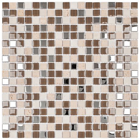 PASTILHA-GLASS-MOSAIC-SMG104-SLIM-MARROM-BEGE-COM-INOX-305X305 PASTILHA-GLASS-MOSAIC-SMG104-SLIM-MARROM-BEGE-COM-INOX-305X305