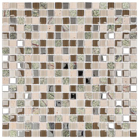PASTILHA-GLASS-MOSAIC-SMG105-SLIM-VERDE-MARROM-COM-INOX-305X305 PASTILHA-GLASS-MOSAIC-SMG105-SLIM-VERDE-MARROM-COM-INOX-305X305