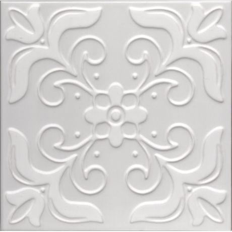Revestimento-Gabriella-Arabesco-Floral-Branco-AF20-WH-02-Acetinado-20X20
