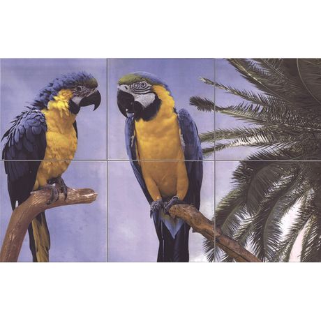 Painel-Gabriella-40X60-Passaros-Kit-6-Pecas-Brilhante-20X20 Painel-Gabriella-40X60-Passaros-Kit-6-Pecas-Brilhante-20X20