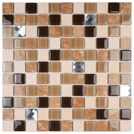 Pastilha-de-Vidro-Glass-Mosaic-Diamond-D339-Marrom-e-Bege-29x29 Pastilha-de-Vidro-Glass-Mosaic-Diamond-D339-Marrom-e-Bege-29x29