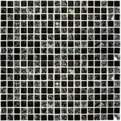 Pastilha-de-Marmore-e-Vidro-Glass-Mosaic-Diamond-D1014-Preta-30x30-