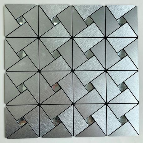 Pastilha-de-Aluminio-Glass-Mosaic-Metal-AL1006-Prata-Escovada-30x30 Pastilha-de-Aluminio-Glass-Mosaic-Metal-AL1006-Prata-Escovada-30x30