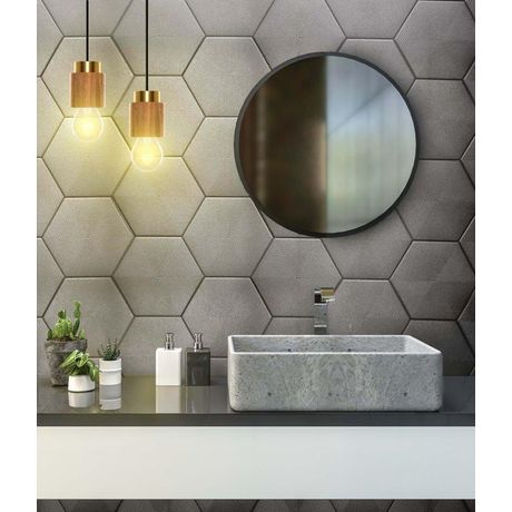 Revestimento-Ceramico-Ceral-Hexagonal-Connect-Grey-Brilhante-228 Revestimento-Ceramico-Ceral-Hexagonal-Connect-Grey-Brilhante-228