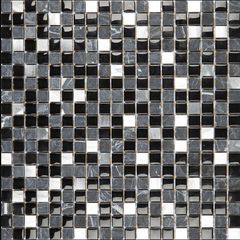 Pastilha-de-Marmore-Vidro-e-Aluminio-Glass-Mosaic-Glass-Stone-GS200-1-Preta-e-Prata-31x31-