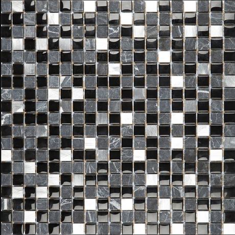 Pastilha-de-Marmore-Vidro-e-Aluminio-Glass-Mosaic-Glass-Stone-GS200-1-Preta-e-Prata-31x31- Pastilha-de-Marmore-Vidro-e-Aluminio-Glass-Mosaic-Glass-Stone-GS200-1-Preta-e-Prata-31x31-