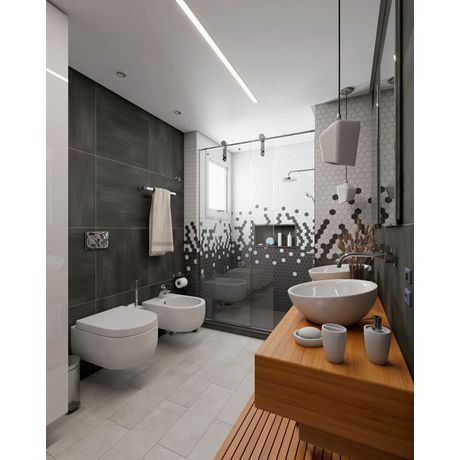 Pastilha-de-Porcelana-Luzzo-Vista-Hex-Gray-Fosca-51X59-Placa-28X325 Pastilha-de-Porcelana-Luzzo-Vista-Hex-Gray-Fosca-51X59-Placa-28X325