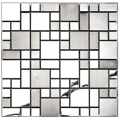 Pastilha-de-Aco-Inox-Luzzo-Jazz-Mod-Silver-Fosca-e-Brilhante-Mix-23X23-e-48X48-Placa-30X30 Pastilha-de-Aco-Inox-Luzzo-Jazz-Mod-Silver-Fosca-e-Brilhante-Mix-23X23-e-48X48-Placa-30X30