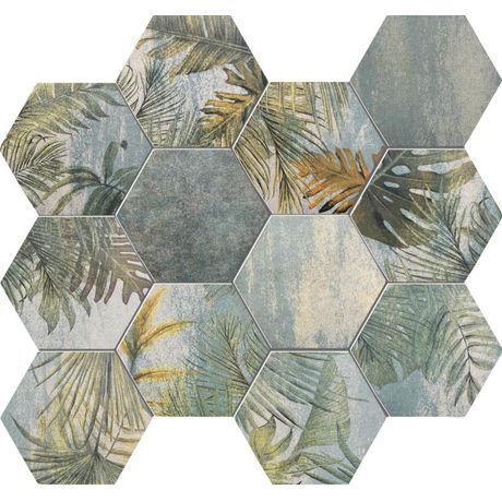 Porcelanato-Gabriella-Hexagonal-Tropicalia-HX-501-TROP--Brilhante-17x195